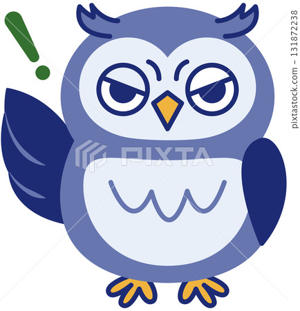 貓頭鷹的各種表情（藍色）_Bish 131872238