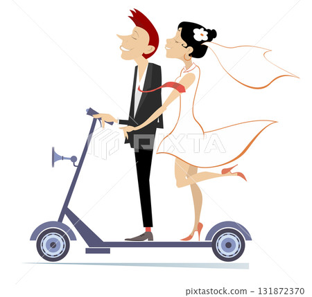 scooter, vector, couple 131872370