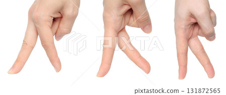 Set of hand gestures with walking fingers, isolated on transparent background Set of hand gestures with walking fingers, isolated on transparent background 131872565