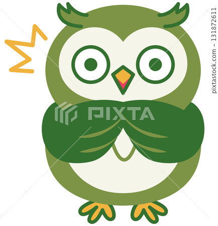 貓頭鷹的各種表情（綠色）_驚喜 131872611