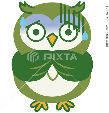 貓頭鷹的各種表情（綠色）_我該怎麼辦？ 131872612