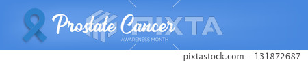 November Prostate cancer awareness month wide banner with blue ribbon icon. Blue November is prostate cancer awareness month. Movember mens health month wide banner November Prostate cancer awareness month wide banner with blue ribbon icon. Blue November is prostate cancer awareness month. Movember mens health month wide banner 131872687