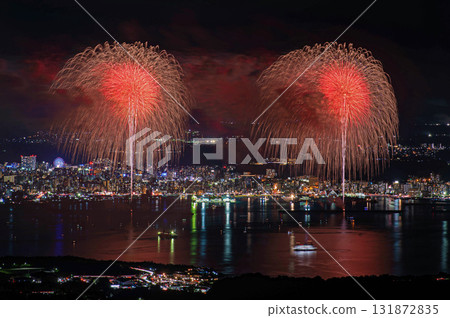 Kagoshima Kinko Bay Summer Night Fireworks Festival "Big Fireworks Launch" 131872835
