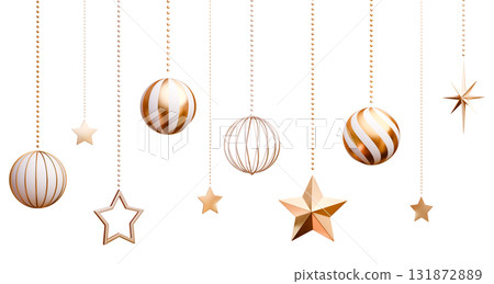 3D material_Christmas ornament_Gold 3D material_Christmas ornament_Gold 131872889