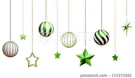 3D material_Christmas ornament_green 3D material_Christmas ornament_green 131872892