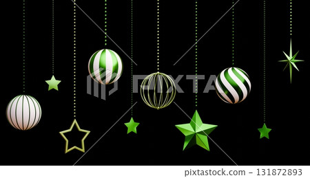 3D material_Christmas ornament_green 131872893