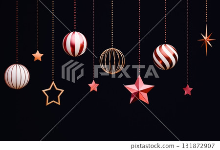 3D material_Christmas ornament_red 3D material_Christmas ornament_red 131872907