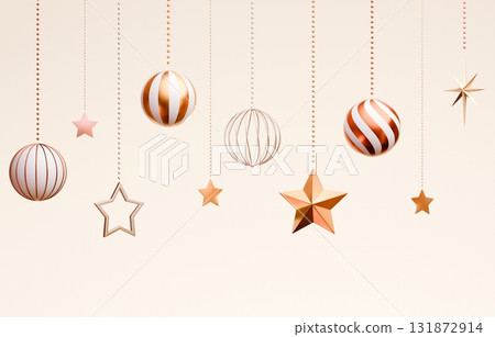 3D素材_聖誕飾品_金色 3D素材_聖誕飾品_金色 131872914