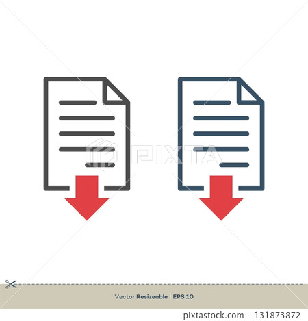 Document Download Icon Logo Template Illustration Design. Vector EPS 10. 131873872
