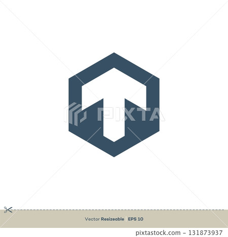 Letter T Up Arrow Hexagon Shape Logo Template Illustration Design. Vector EPS 10. Letter T Up Arrow Hexagon Shape Logo Template Illustration Design. Vector EPS 10. 131873937