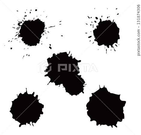 Set of bloodstains and blood vector material - black Set of bloodstains and blood vector material - black 131874306
