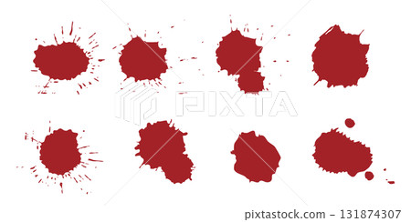 Set of bloodstains and blood vector material - Red 131874307