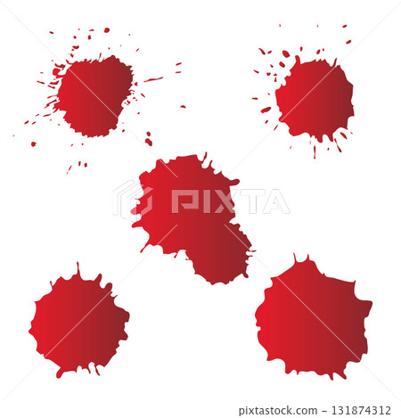 Set of bloodstains and blood vector material - Red 131874312