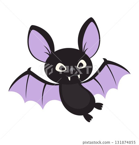 halloween cartoon bat in flat style 131874855