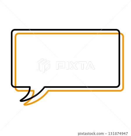 Simple speech bubble illustrations: horizontal, square, rounded corners 131874947
