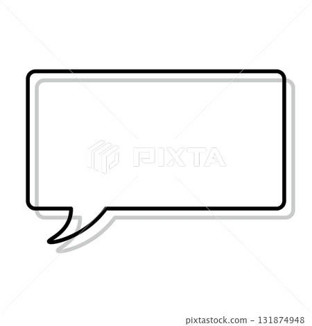 Simple speech bubble illustrations: horizontal, square, rounded corners 131874948