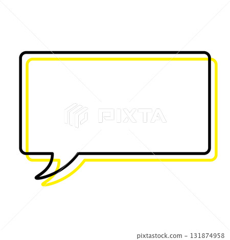 Simple speech bubble illustrations: horizontal, square, rounded corners 131874958