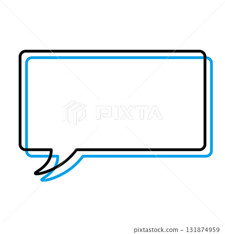 Simple speech bubble illustrations: horizontal, square, rounded corners Simple speech bubble illustrations: horizontal, square, rounded corners 131874959