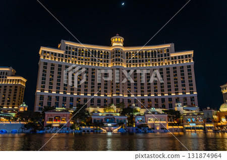 Night view of Bellagio in Las Vegas, Nevada, USA Night view of Bellagio in Las Vegas, Nevada, USA 131874964