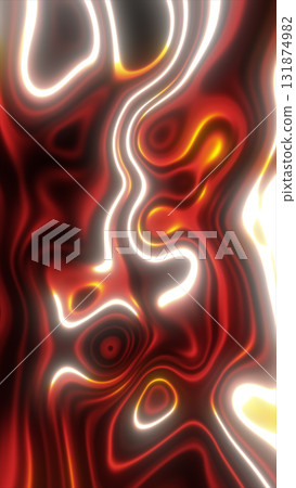 Abstract glowing pattern with molten red, orange, and yellow waves creating a dynamic liquid metal effect Abstract glowing pattern with molten red, orange, and yellow waves creating a dynamic liquid metal effect 131874982
