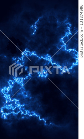 Abstract electric blue lightning streaks forming chaotic glowing patterns across a dark cosmic background Abstract electric blue lightning streaks forming chaotic glowing patterns across a dark cosmic background 131874996