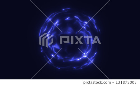 Abstract glowing blue energy vortex sphere with dynamic swirling light particles on dark background Abstract glowing blue energy vortex sphere with dynamic swirling light particles on dark background 131875005