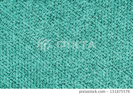 Close up, macro texture of upholstery turquoise woven fabric with detailed textile pattern Close up, macro texture of upholstery turquoise woven fabric with detailed textile pattern 131875576