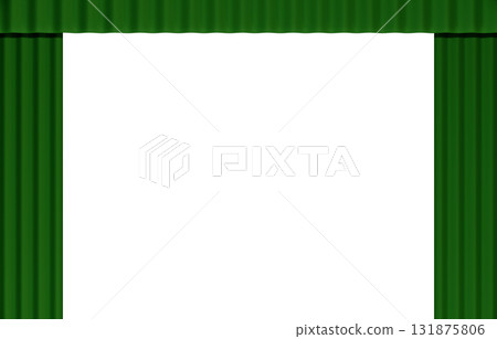 背景材料_窗簾_綠色 131875806