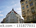 Historic residential buildings facades in Prague 131877031