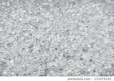 Closeup photo of silica gel beads, selective focus. Closeup photo of silica gel beads, selective focus. 131878183