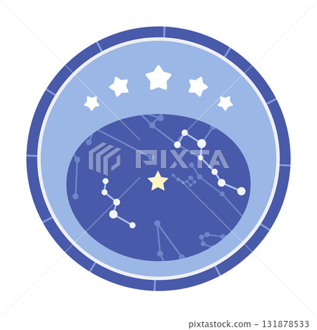 Illustration material of a simple planisphere image Illustration material of a simple planisphere image 131878533