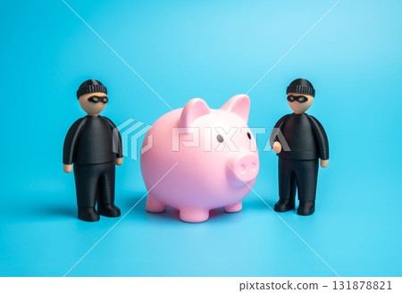 Thieves target savings. Counteracting fraudsters. Cybercrime, phishing, identity theft, and financial fraud prevention. Banking system protection and data security Thieves target savings. Counteracting fraudsters. Cybercrime, phishing, identity theft, and financial fraud prevention. Banking system protection and data security 131878821