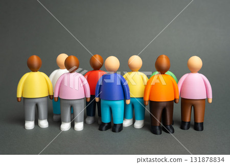 A group of people, figurines. A community, a team. Multiculturalism. A study of society. Group behavior, social structure, and human resource diversity A group of people, figurines. A community, a team. Multiculturalism. A study of society. Group behavior, social structure, and human resource diversity 131878834