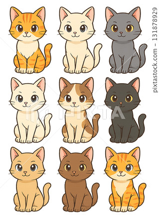 可愛的貓插圖集 可愛的貓插圖集 131878929
