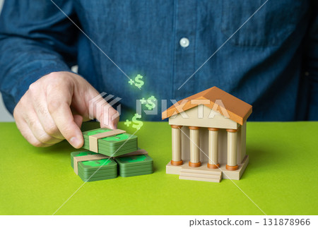 Earn interest on bank deposits. Investments and savings. Concept of financial security, long-term income, and wealth accumulation. Personal finance, economic stability 131878966