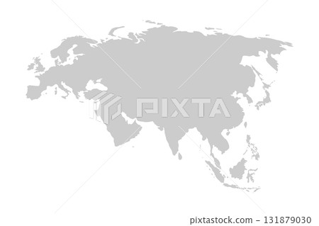 Gray vector world map illustration. Eurasia continent on transparent background. Showcasing a global perspective with clear outlines for educational and design purposes Gray vector world map illustration. Eurasia continent on transparent background. Showcasing a global perspective with clear outlines for educational and design purposes 131879030