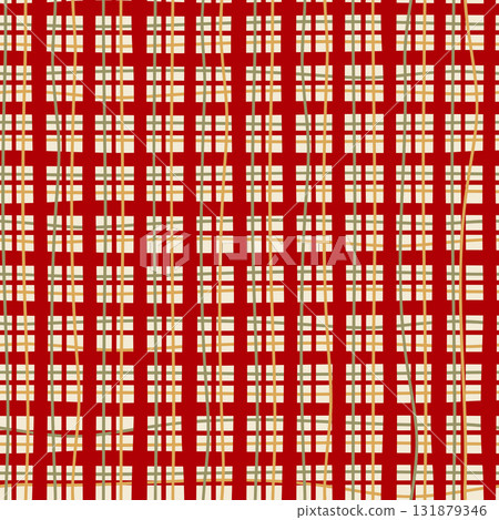 Red hand drawn Christmas and New year tartan plaid. Vector traditional Scottish checkered background. Red hand drawn Christmas and New year tartan plaid. Vector traditional Scottish checkered background. 131879346