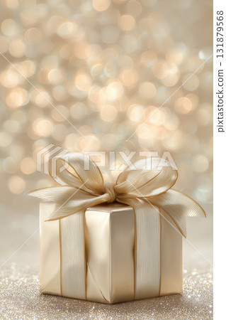 Christmas gift in golden box 131879568