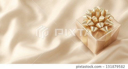 Christmas gift in golden box 131879582