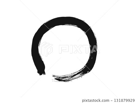 粗筆畫圓圈日式素材 粗筆畫圓圈日式素材 131879929