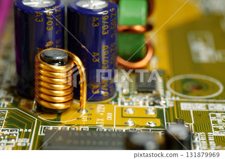 Computer microcircuit with electronic components 131879969