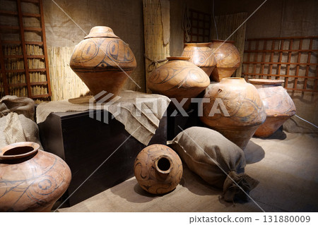 Real ancient pottery glued together from separate fragments Real ancient pottery glued together from separate fragments 131880009