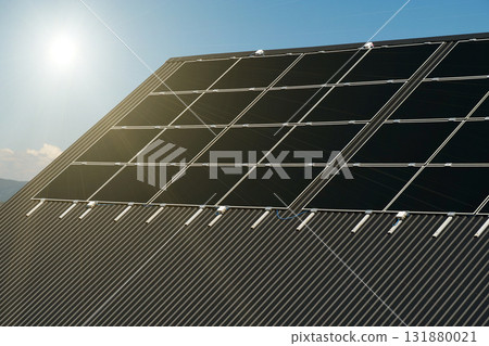 Solar cell panels on roof 131880021