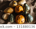 Yellow and Green Mini Decorative Pumpkins 131880136