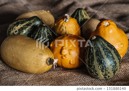 Yellow and Green Mini Decorative Pumpkins Yellow and Green Mini Decorative Pumpkins 131880140