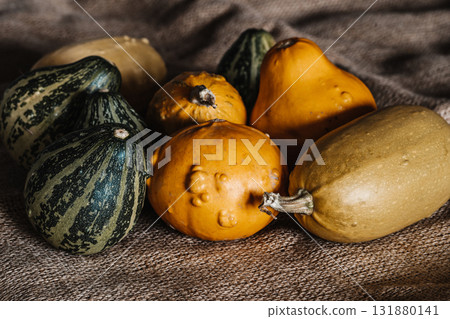 Yellow and Green Mini Decorative Pumpkins Yellow and Green Mini Decorative Pumpkins 131880141