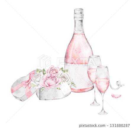 neutral cute watercolor ribbon frame isolated on white background neutral cute watercolor ribbon frame isolated on white background 131880287