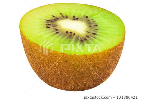 Half sliced kiwi fruit isolated on white background Half sliced kiwi fruit isolated on white background 131880421