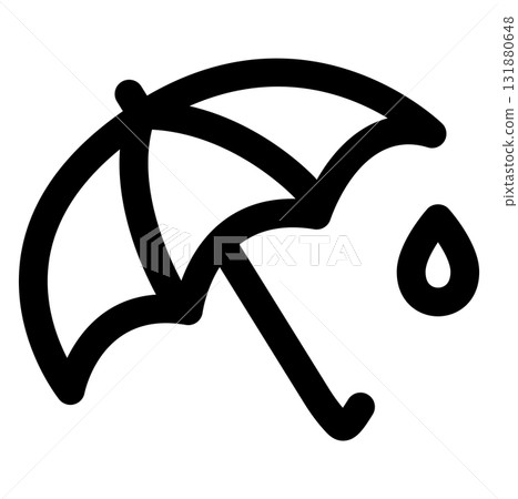 Simple rain symbol vector icon Simple rain symbol vector icon 131880648