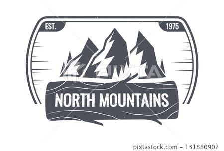 North mountain black-and-white emblem design North mountain black-and-white emblem design 131880902